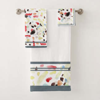 Modern Colorful Abstract Bath Towel Set