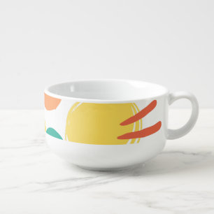 Modern colorful abstract birthday gift cute chic soup mug
