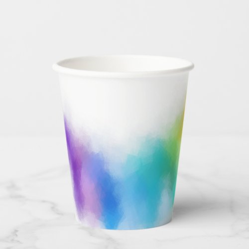 Modern Colorful Abstract Blue Purple Yellow Green Paper Cups