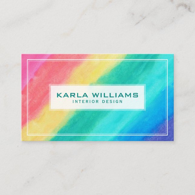 Modern Colorful Abstract Brush Stroke Business Card (Front)