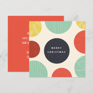 Modern Colorful Abstract Christmas Baubles Note Card