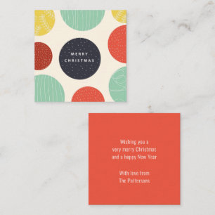 Modern Colorful Abstract Christmas Baubles Note Card