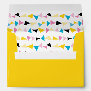 Modern colorful  abstract confetti shapes envelope