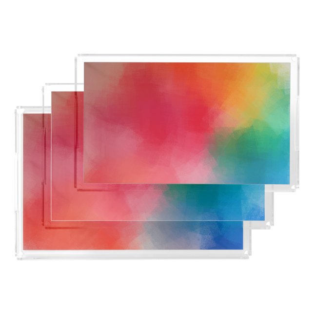 Modern Colorful Abstract Custom Blank Template Acrylic Tray (Set)