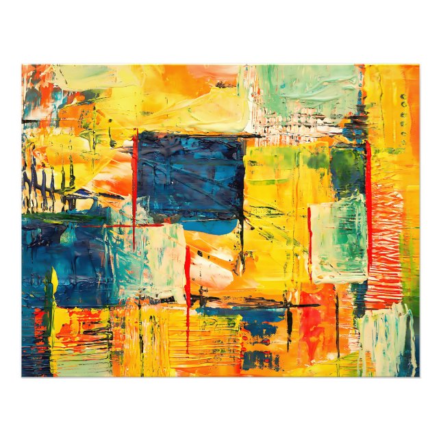 Modern Colorful Abstract Expression Photo Print (Front)