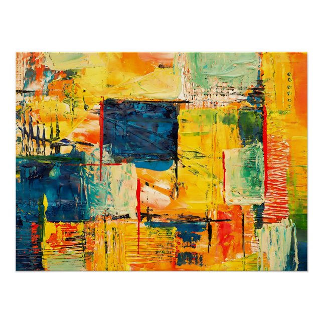 Modern Colorful Abstract Expression Poster (Front)
