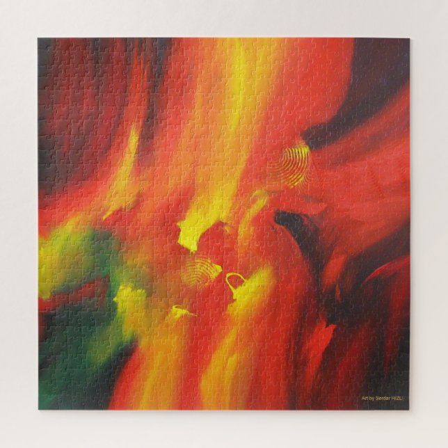 Modern Colorful Abstract Expressionist Painting Jigsaw Puzzle (Vertical)