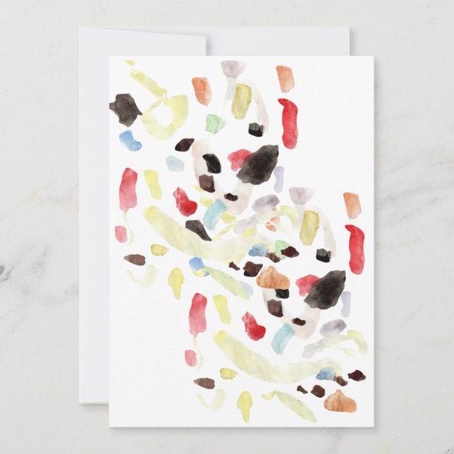 Modern Colorful Abstract Flat Invitation (Front)