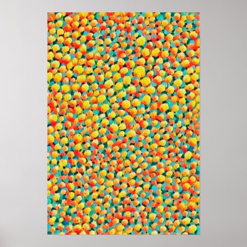 Modern Colorful Abstract Geometric Balloons Paint Poster