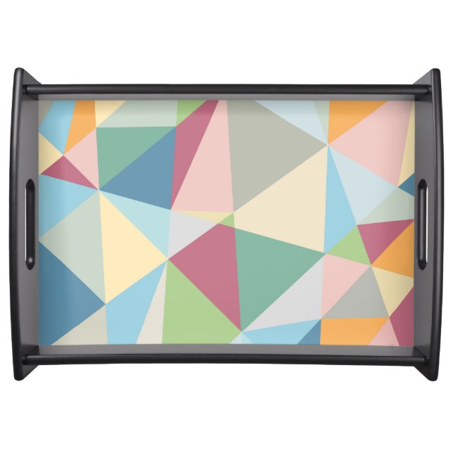 Modern Colorful Abstract Geometric Pattern Serving Tray (Front)