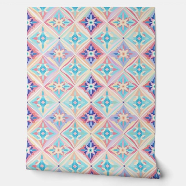 Modern colorful Abstract Geometric Print pattern  Wallpaper (Unrolling)