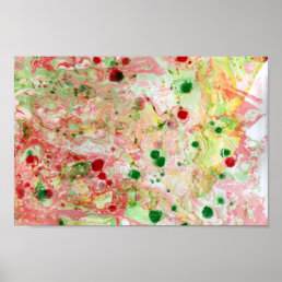 Modern Colorful Abstract Green Pink Purple Red Poster