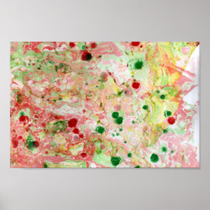 Modern Colorful Abstract Green Pink Purple Red Poster
