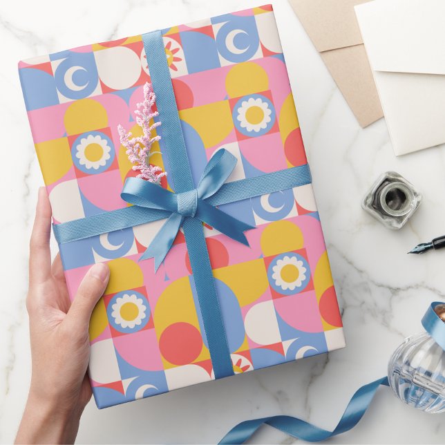 Modern Colorful Abstract Pattern Girly Wrapping Paper (Creator Uploaded)