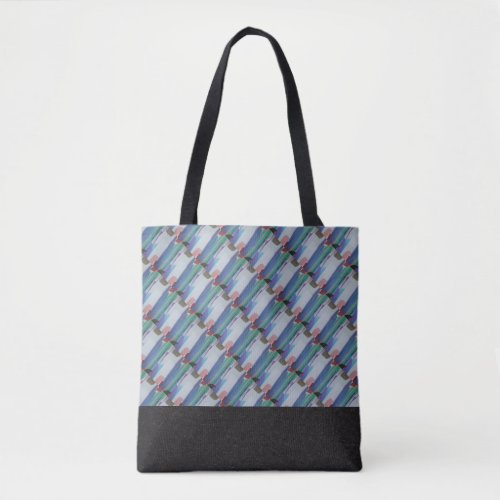 Modern colorful abstract plaid pattern black tote bag