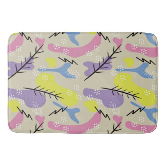 Modern Colorful Abstract Shapes Bath Mat