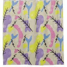 Modern Colorful Abstract Shapes Shower Curtain