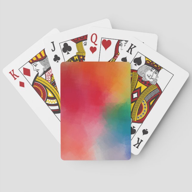 Modern Colorful Abstract Template Custom Elegant Poker Cards (Back)