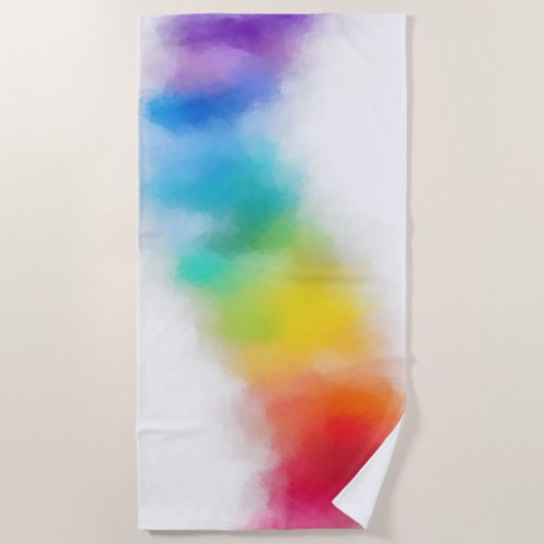 Modern Colorful Abstract Template Rainbow Colors B Beach Towel