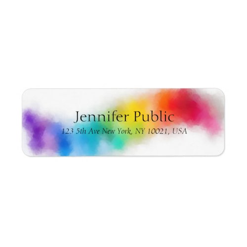 Modern Colorful Abstract Template Rainbow Colors Label