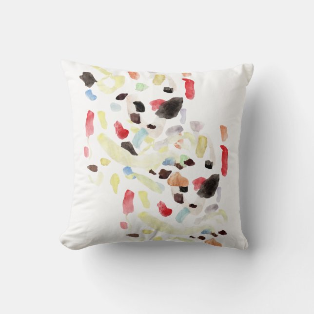 Modern Colorful Abstract Throw Pillow (Front)