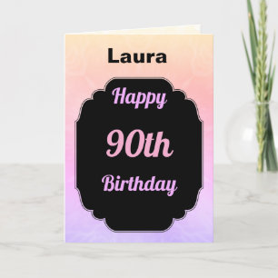 Modern colorful Add name 90th Birthday Card