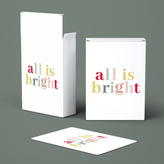 Modern Colorful All Is Bright | Happy Holiday Poker Cards (Creator Uploaded)