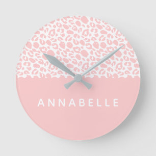 Modern colorful animal print desifn round clock