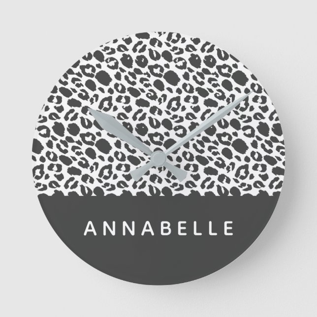 Modern colorful animal print design round clock (Front)