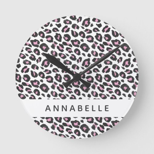 Modern colorful animal print design round clock