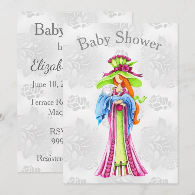 Modern Colorful Baby Shower Invitation (Front/Back)