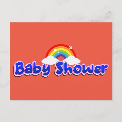 Modern Colorful Baby Shower Postcard
