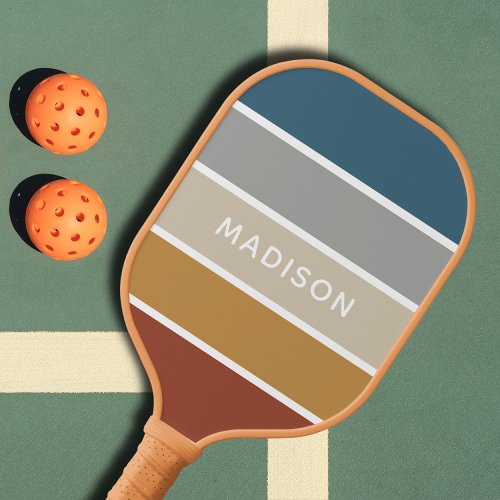 Modern Colorful Beach Colorblock Personalized Name Pickleball Paddle