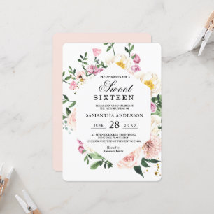 Modern Colorful Beauty Watercolor Flowers Invitation