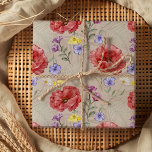 Modern Colorful & Beige Wildflower Pattern  Wrapping Paper Sheets<br><div class="desc">Colorful wildflower elements arranged in an all over pattern. Original watercolor artwork from the studio. Great for weddings,  anniversaries,  birthdays and more. Please see other items in this unique wedding collection.</div>
