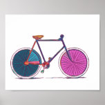 Modern Colorful Bicycle Line Art Drawing Poster<br><div class="desc">A simple,  fun and colorful line art drawing of a bike.</div>