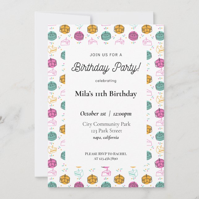 Modern Colorful Birthday Invitation (Front)