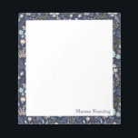 Modern Colorful Blue Floral Pattern Personalized Notepad<br><div class="desc">A pretty modern botanical pattern of a variety of cute flowers in lovely shades of navy and coral,  personalized with your name.</div>