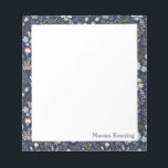 Modern Colorful Blue Floral Pattern Personalized Notepad<br><div class="desc">A pretty modern botanical pattern of a variety of cute flowers in lovely shades of navy and coral,  personalized with your name.</div>