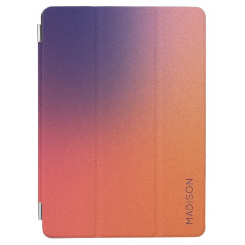 Modern Colorful Blue Orange Texture Gradient Name iPad Air Cover