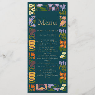 Modern Colorful Boho Chic Wedding Menu