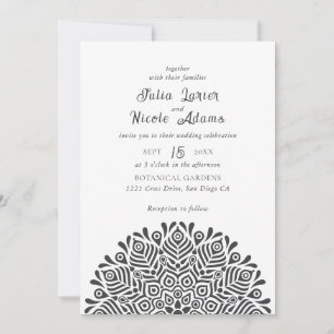 Modern Colorful Boho Ethnic Floral Mandala Wedding Invitation