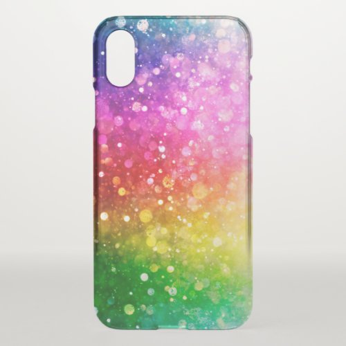 Modern Colorful Bokeh Glitter Print iPhone X Case