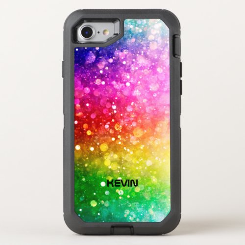 Modern Colorful Bokeh Glitter Texture Pattern OtterBox Defender iPhone SE87 Case