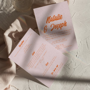 Modern Colorful Bold Colorful All In One Wedding Invitation
