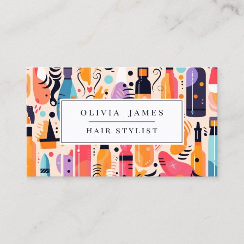 Modern Colorful Bold Hairdresser and Beauty Business Card