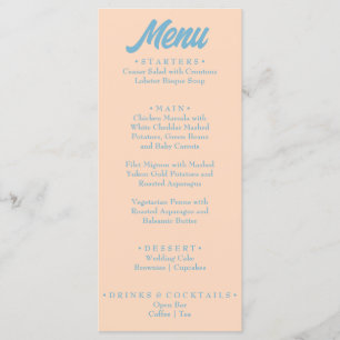 Modern Colorful Bold Minimal Retro Unique Wedding Menu