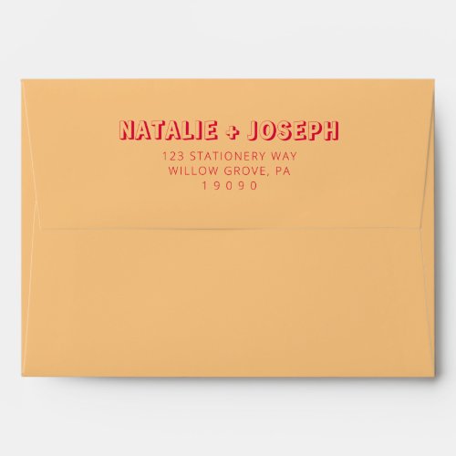 Modern Colorful Bold Retro Bright Funky Wedding Envelope