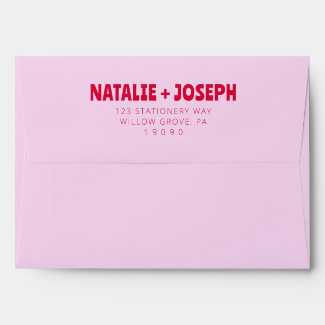Modern Colorful Bold Retro Bright Funky Wedding Envelope (Back (Top Flap))