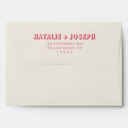 Modern Colorful Bold Retro Bright Funky Wedding Envelope